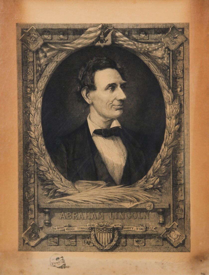 Max Rosenthal, Abraham Lincoln: Max Rosenthal, Abraham Lincoln. Hand signed etching. Size: 28.75" x 23", 73 x 58 cm (sheet).
