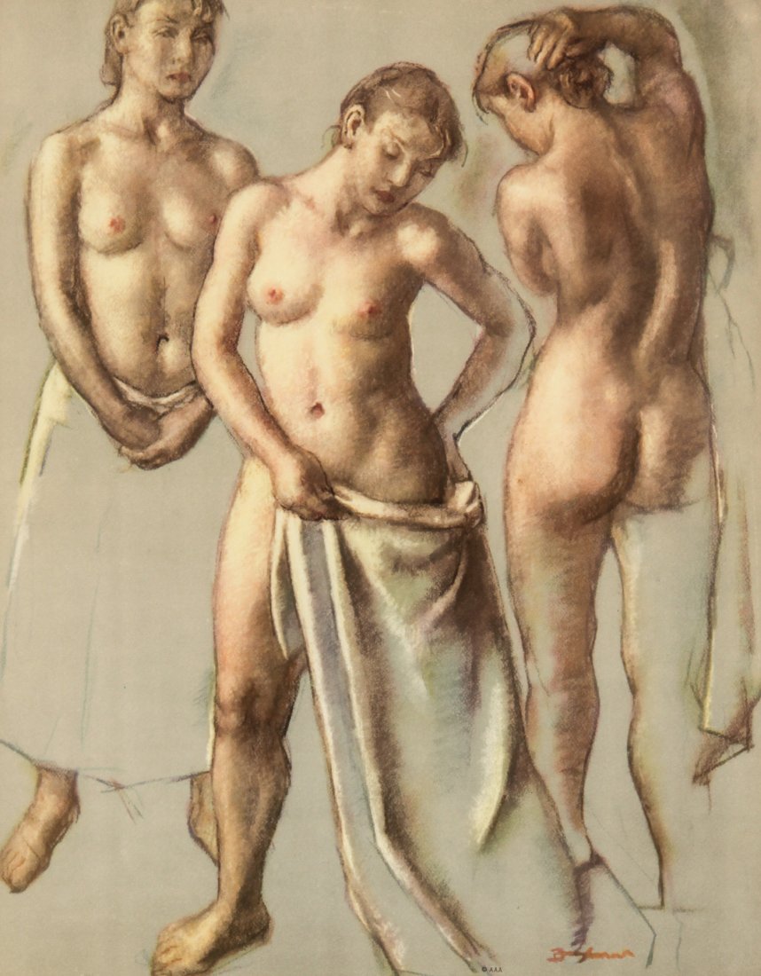 Robert Brackman, Morning Interlude: Robert Brackman, Morning Interlude. Poster issued by AAA. Gelatone. Size: 19.5" x 15.25", 50 x 39 cm (sight), 30.25" x 24.25", 77 x 62 cm (frame).