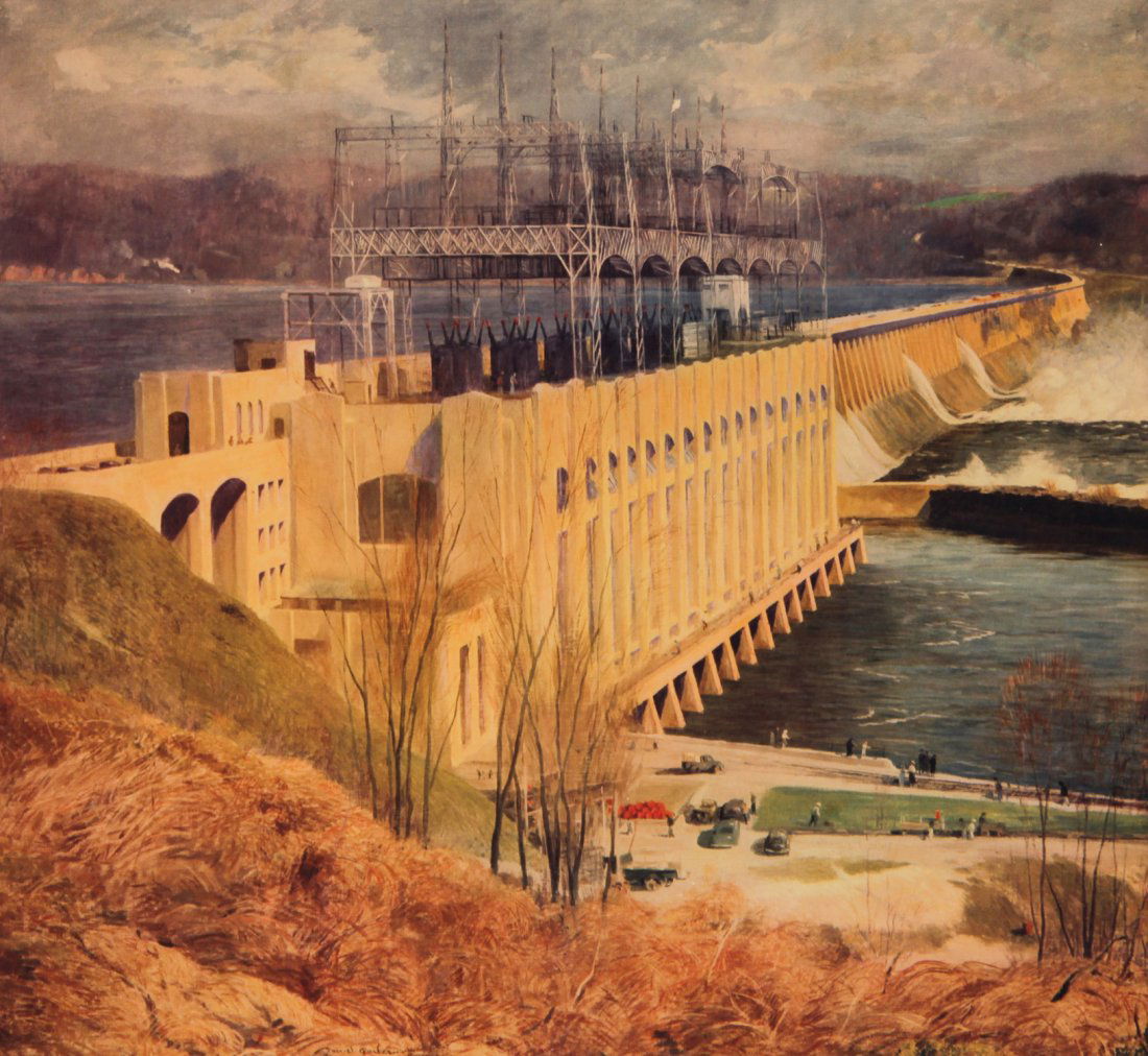 Daniel Garber Framed Print: Daniel Garber Framed Conowingo Dam Print. Size: 18.75" x 20.75", 48 x 53 cm (sight), 21.75" x 24", 55 x 61 cm (frame).