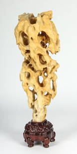 Large Chinese Viewing Stone: Large Chinese Viewing Stone. New Jersey estate. Size: 35" x 12" x 10" (89 x 30 x 25 cm).