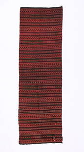 19th C. Spanish Colonial Tapestry: Spanish Colonial Striped Tapestry, wool, 19th c. Size: 27" x 86" (69 x 218 cm).