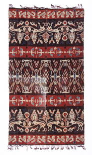 Indonesian Ikat: Indonesian Ikat, early 20th c. Size: 47" x 83" (119 x 211 cm).