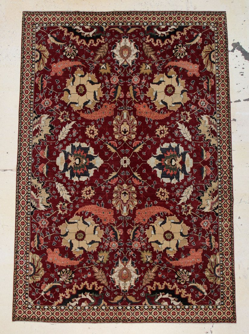 Agra Rug: 6'11" x 10'2": Agra Rug, India, minor wear. Size: 6'11" x 10'2" (206 x 310 cm).