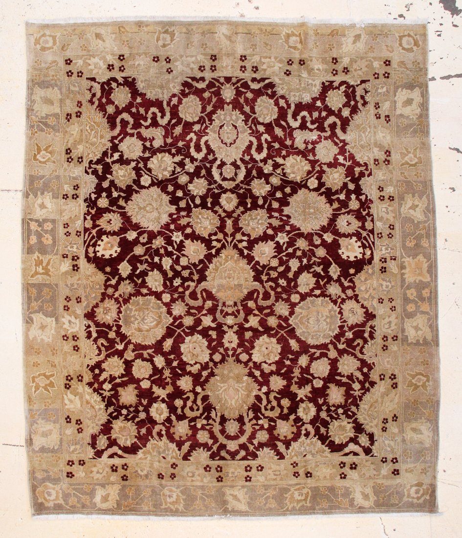 Agra Rug: 8'2" x 9'9": Agra rug, India, 20th c. Size: 8'2" x 9'9" (249 x 297 cm).