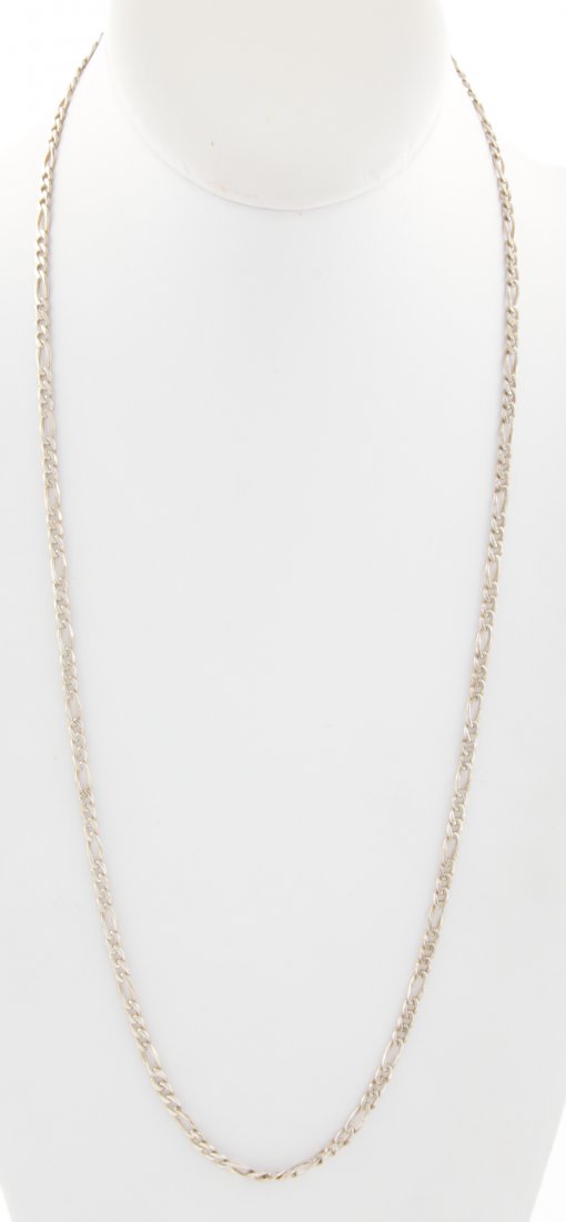 Sterling Silver Chain Necklace: Sterling Silver Chain Necklace marked 925. 26'L (66 cm). 14.3 g. Since 1937, the The Silver Shop of Princeton, NJ was located at 59 Palmer Square West.
