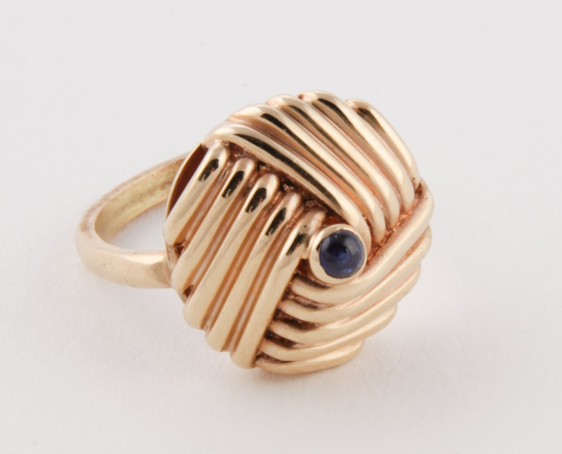14K Gold and Sapphire Ring: Gold and Sapphire Ring. Marked 14K. Size 5.5. 0.21 ozt. Since 1937, the The Silver Shop of Princeton, NJ was located at 59 Palmer Square West.