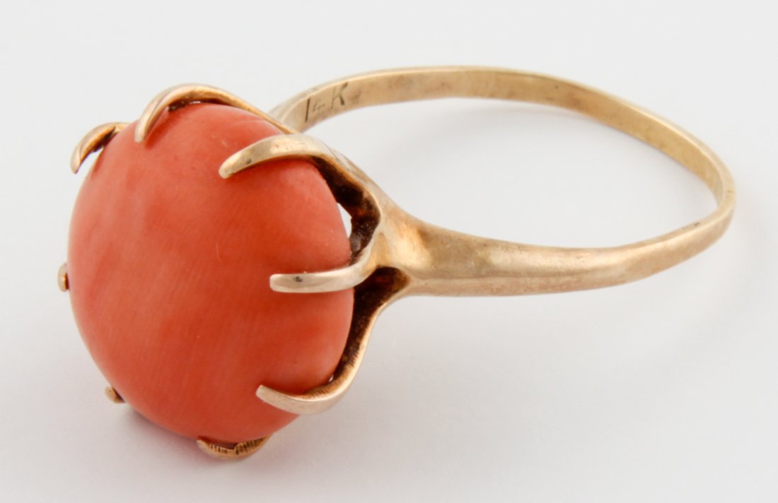 Coral and 14K Gold Ring: Coral and 14K Gold Ring. Size 8.5. 6.5 g. Since 1937, the The Silver Shop of Princeton, NJ was located at 59 Palmer Square West.