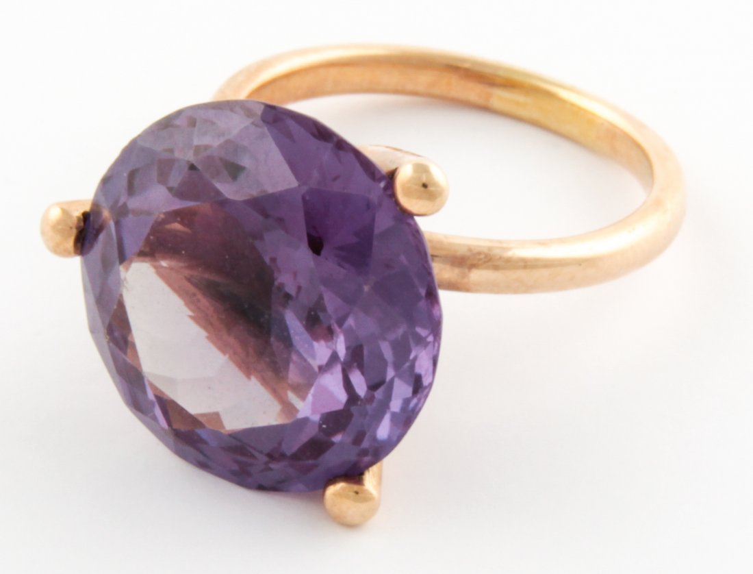 Gold and Amethyst Ring: Gold and Amethyst Ring. Size 8.5. 10 g. Since 1937, the The Silver Shop of Princeton, NJ was located at 59 Palmer Square West.