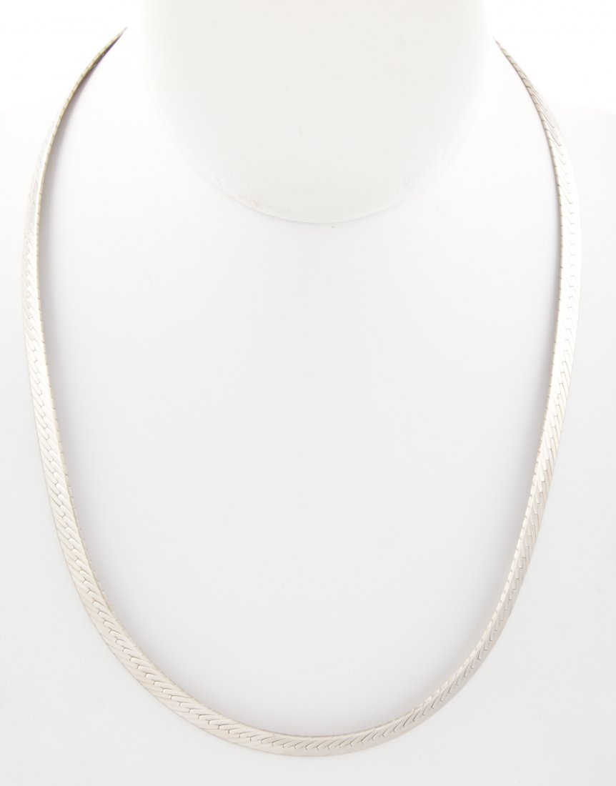 Sterling Silver Chain Necklace: Sterling Silver Chain Necklace marked 925 Italy. 19"L (48 cm). 25.8 g. Since 1937, the The Silver Shop of Princeton, NJ was located at 59 Palmer Square West.