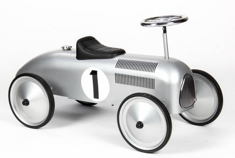 Babystyle Classic Cruiser Straddle Toy Roadster: Babystyle Classic Cruiser Straddle Toy Roadster. Stamped and painted metal. Fully functional steering wheel. Used as a store display. Size: 16" x 30" x 14" (40 x 76 x 35 cm).Since 1937, the The