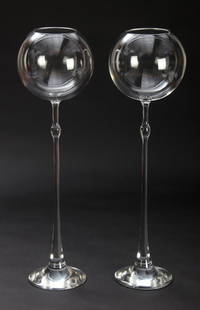 Pair of Monumental Rosenthal Centerpiece Table Goblets: Extremely Rare Pair of Monumental Rosenthal Centerpiece Table Goblets. Wonderfully crafted at 23" high. Since 1937, the The Silver Shop of Princeton, NJ was located at 59 Palmer Square West.