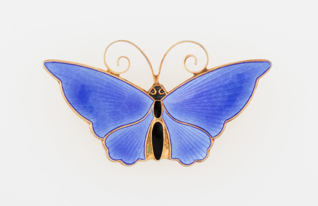 David Andersen Silver and Enamel Butterfly Pin: David Andersen Silver and Enamel Butterfly Pin marked Norway 925. S2"W (5 cm). Weight: 10.4 g.Since 1937, the The Silver Shop of Princeton, NJ was located at 59 Palmer Square West.