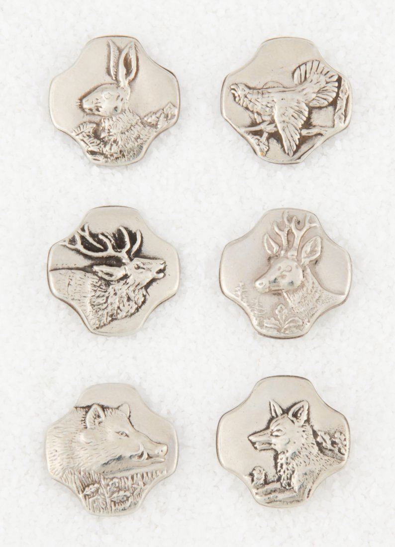 3 Pairs Sterling Silver Cufflinks: 3 Pairs Sterling Silver Cufflinks featuring different Animals marked 925. .75"D (2 cm). Weight: 22.9 g (total). Since 1937, the The Silver Shop of Princeton, NJ was located at 59 Palmer Square West.