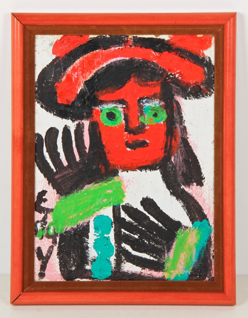 Eddy "Mr. Eddy" Mumma (American 1908-1986): Eddy "Mr. Eddy" Mumma (American 1908-1986). Acrylic on masonite. Size: 16" x 12", 41 x 30 cm (board), 18.5" x 14.5", 47 x 37 cm (frame).