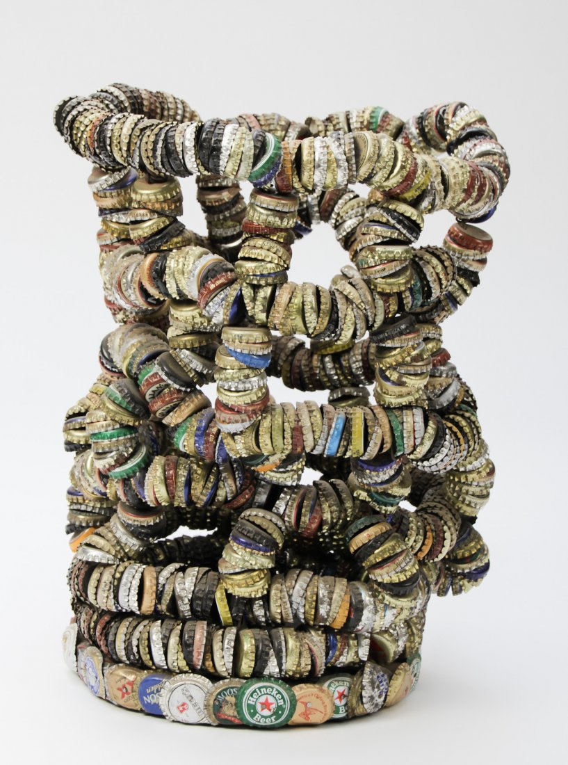 Mr. Imagination (American, 1948-2012) Bottlecap Basket: Gregory "Mr. Imagination" Warmack, (American, 1948-2012) Bottlecap Basket. Size: 14" x 11" x 11" (36 x 28 x 28 cm).