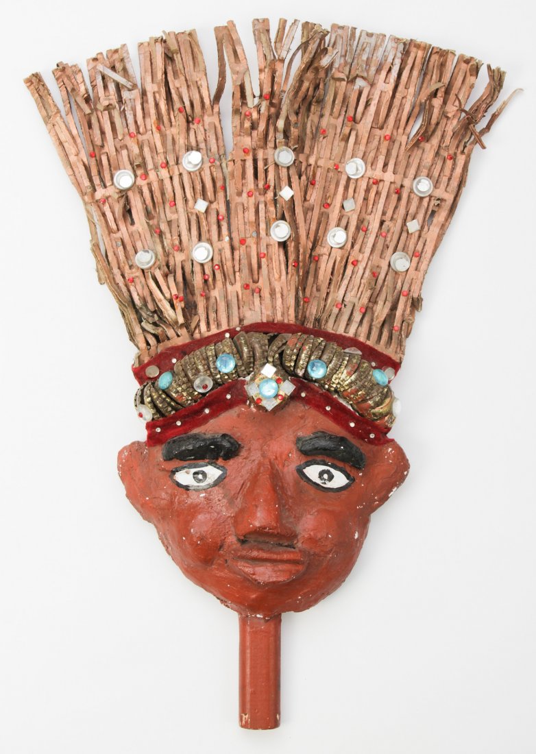 Mr. Imagination (American, 1948-2012) Pharoah Face: Gregory "Mr. Imagination" Warmack, (American, 1948-2012) Pharoah Face Sculpture. Size: 19" x 8" (48 x 20 cm).