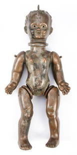 Antique Copper Articulated Doll Form: Antique Copper Articulated Doll Form. Size: 17" x 8.5" x 3.5" (43 x 22 x 9 cm).