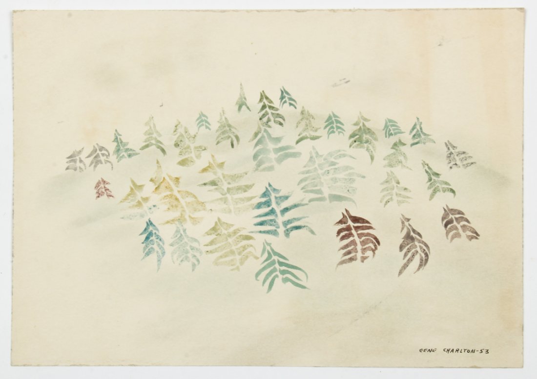 Gene Charlton (American 1910-1979): Gene Charlton (American 1910-1979) Dancing Hill Top, 1953, watercolor on paper. Size: 7" x 10", 18 x 25 cm (sheet).