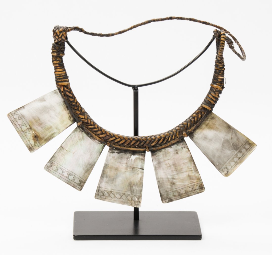 Oceanic Abalone Gorget: Oceanic Abalone Gorget. Size: 13" x 11.5" x .5" (33 x 29 x 1 cm).