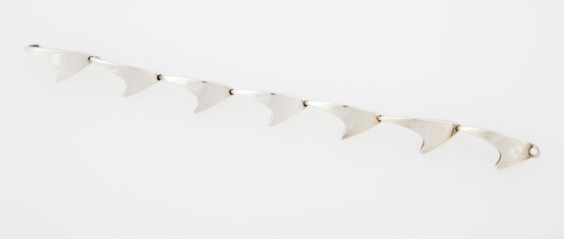 Bent Knudsen Silver Bracelet: Bent Knudsen Silver Bracelet marked Sterling Denmark. 8"L (20.5 cm). Weight: 31.3 g.