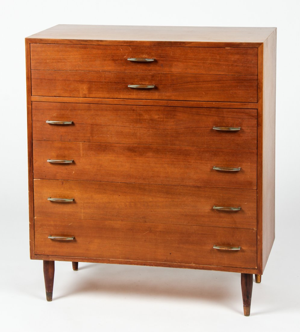Mid-Century Modern Planner Chest of Drawers: Mid-Century Modern Planner group style chest of drawers. Size: 41.5" x 36" x 18" (105 x 91 x 46 cm).