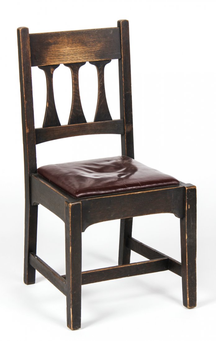 Mission Chair: Mission Chair. Size: 38" x 19.5" x 18.5" (97 x 50 x 47 cm). Bucks county estate.
