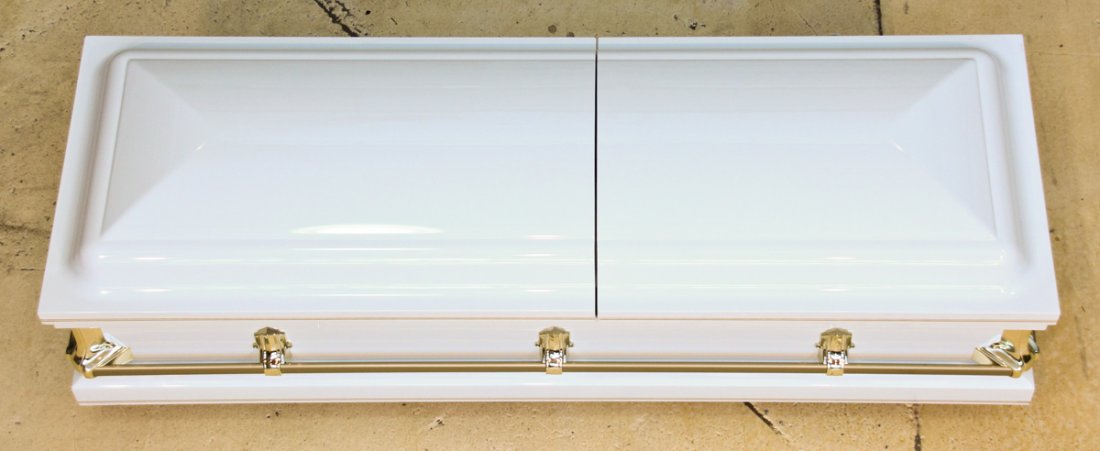 New West Point 20 Gauge Steel Casket: New West Point 20 Gauge Steel Casket. Made by West Point Casket Company. New. Size: 24" x 85" x 28" (61 x 216 x 71 cm).