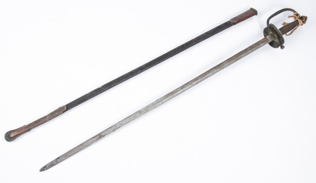 Civil War Cavalry NCO Sword by C. (Charles) Roby: Civil War Cavalry NCO sword by C. (Charles) Roby, wire grip, left ricasso marked "C. Roby, W. Chelmsford, Mass". With scabbard. Size: 40", 102 cm (total length), 34", 86 cm (blade length).