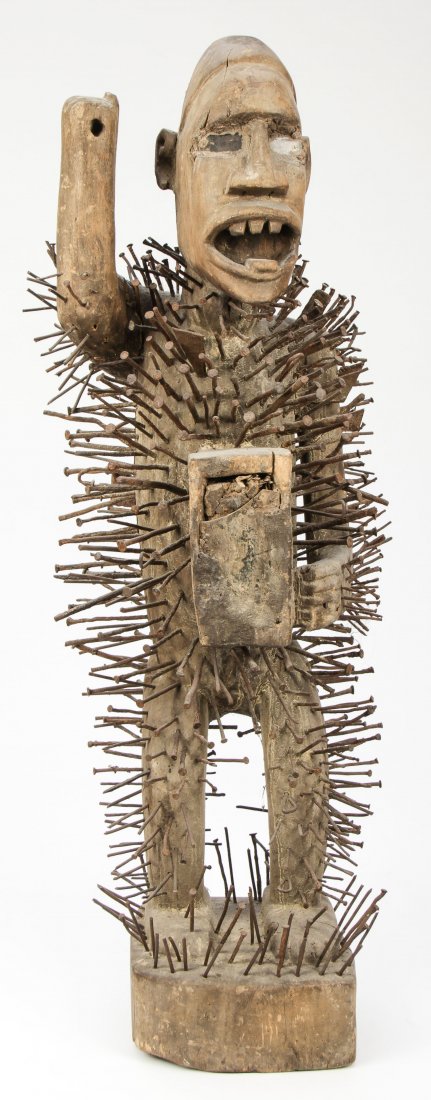 Congo Fetish Figure: Congo Fetish Figure. African. Size: 38" x 12" x 11" (97 x 30 x 28 cm).