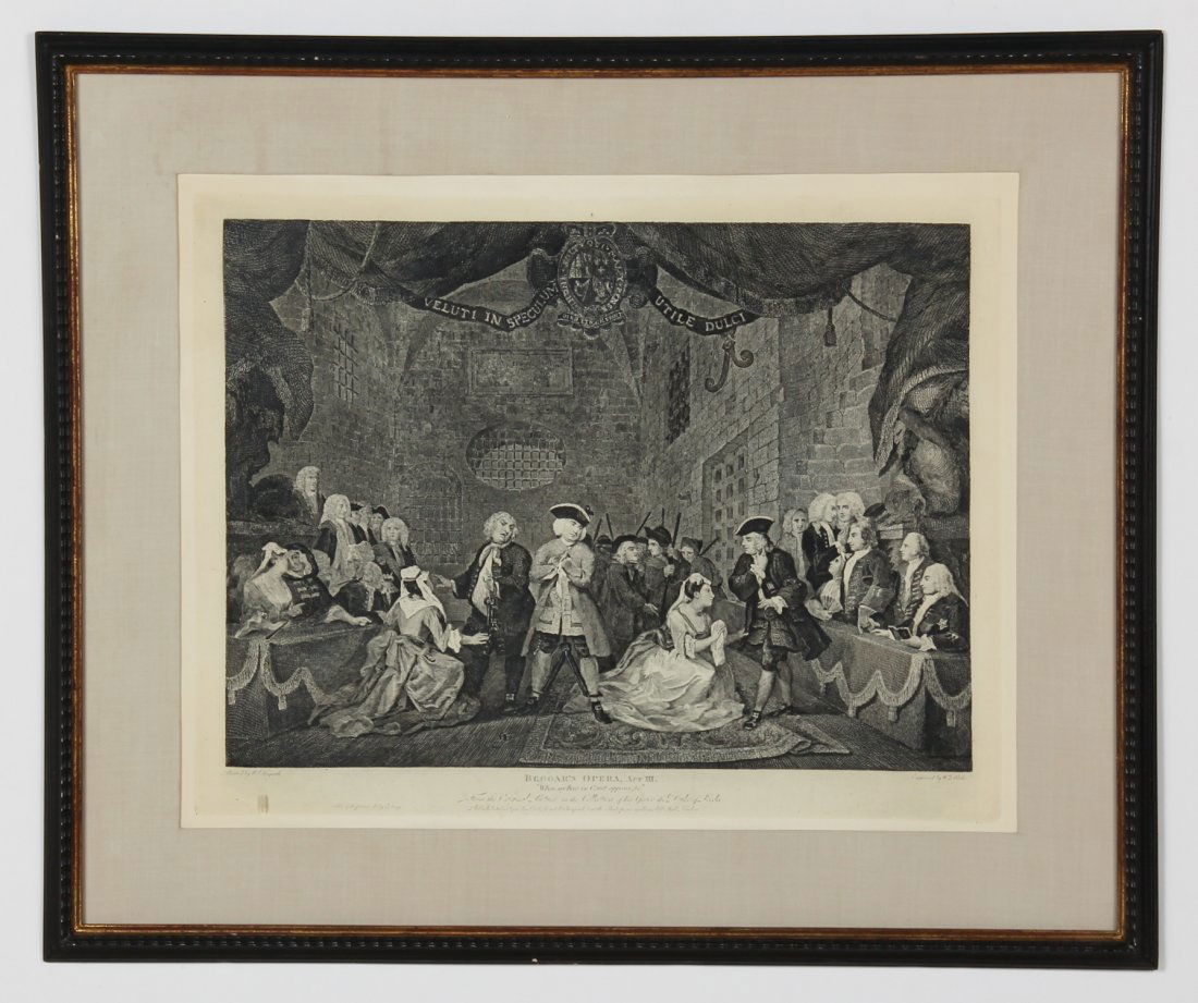 William Blake and William Hogarth Etching: William Blake and William Hogarth. The Beggar's Opera. Size: 18.5" x 23.5", 47 x 60 cm (sight); 26.25" x 31.5", 67 x 80 cm (frame).