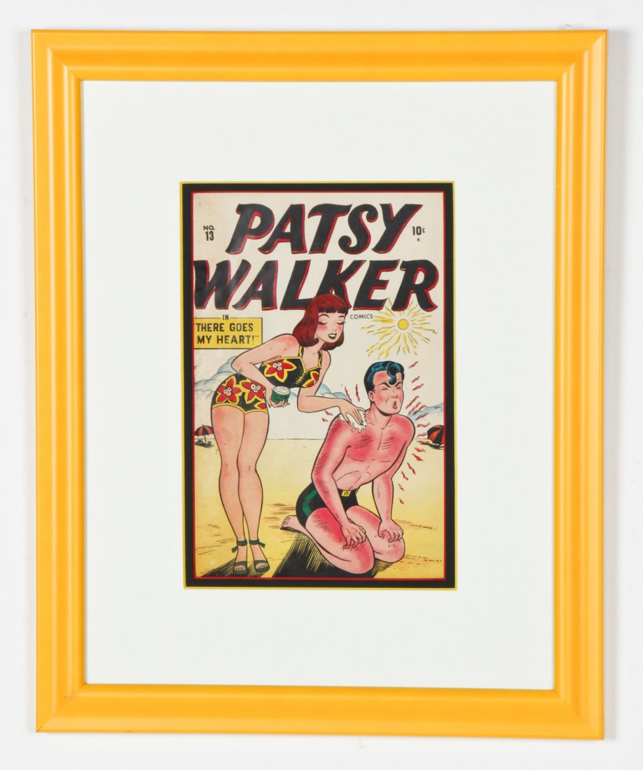Framed Vintage Comic Book: Framed Vintage Comic Book: Patsy Walker in There Goes My Heart. Size: 18.25" x 14.75", 46 x 37 cm (frame).