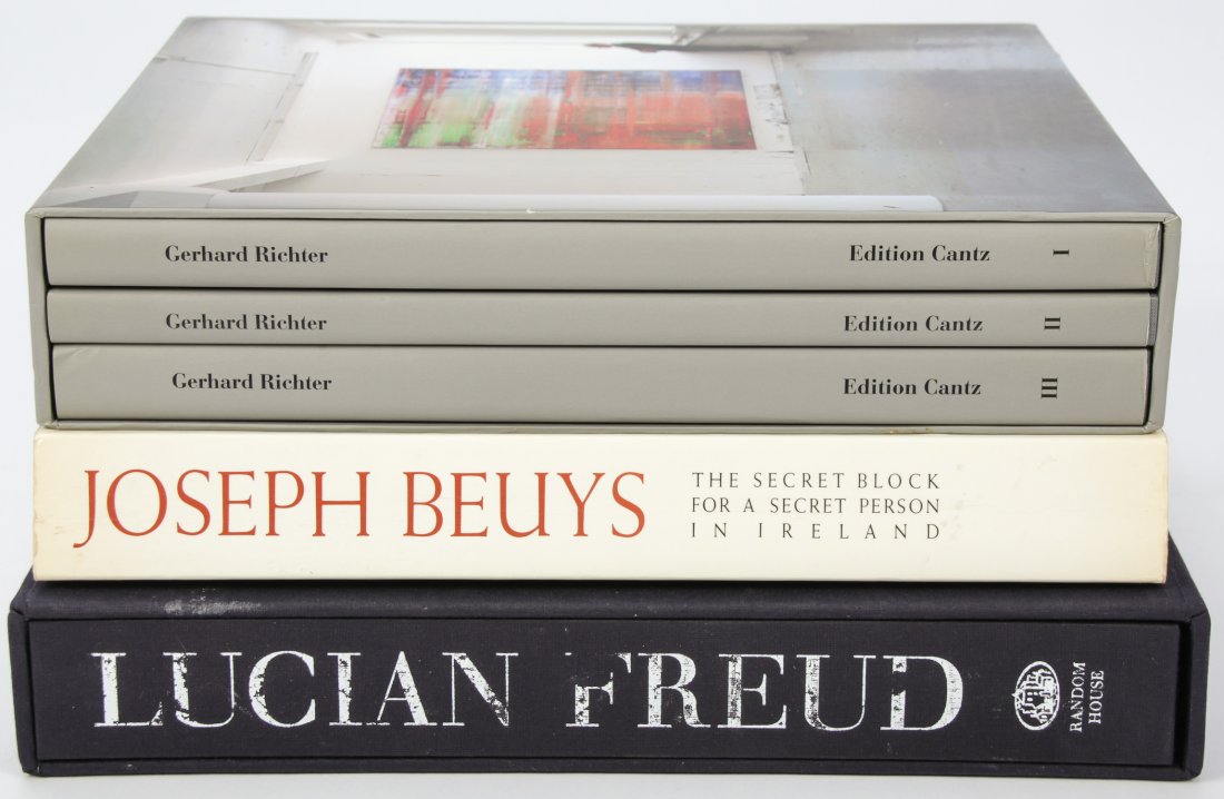 Lot of 3 Books: Lot of 3 Books. Including: "Gerhard Richter: Edition Cantz 1, 2, and 3", "Joseph Beuys: The Secret Block for a Secret Person in Ireland" and "Lucian Freud".