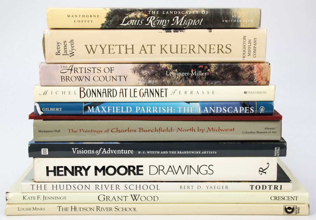 Lot of 12 Books: Lot of 12 Books. Including: "A Walk in the Woods: The Art of John Elwood Bundy (1853-1933)". "The Artists of Brown County". "The Landscapes of Louis Remy Mignot: A Southern Painter Abroad". "Bonnard a