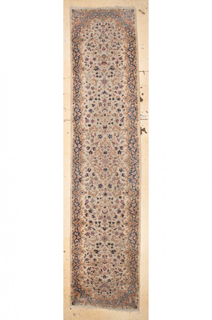 Kerman Rug: 3'2" x 13'10" (97 x 422 cm): Kerman Rug, Persia, 20th c, good condition. Size: 3'2" x 13'10" (97 x 422 cm).