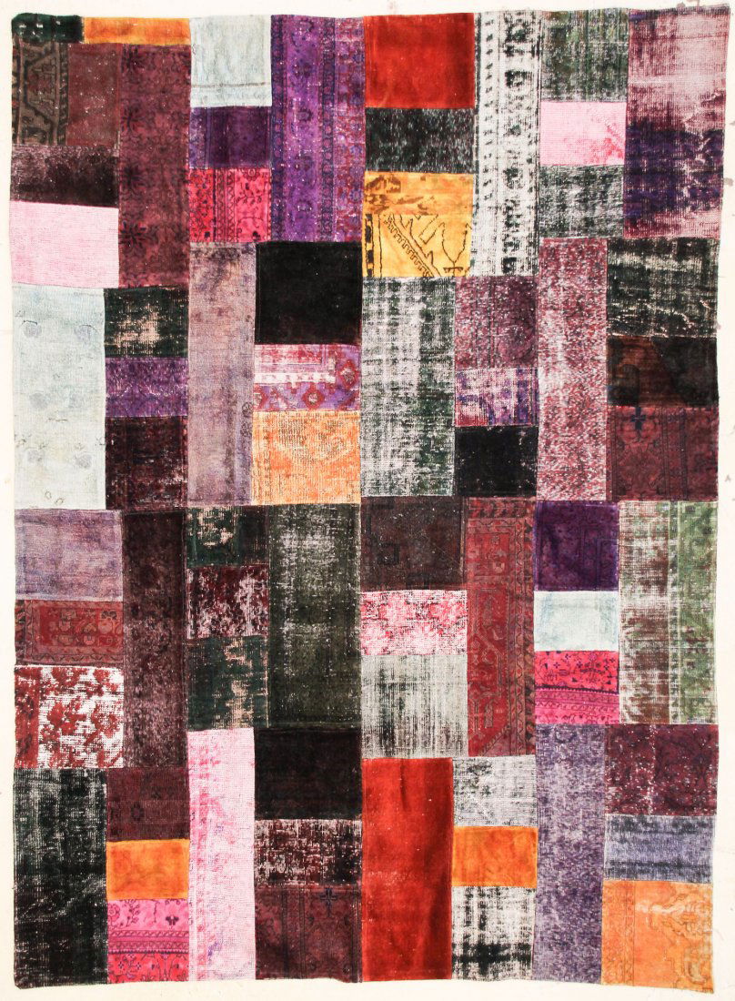 Modernist Patchwork Rug: 7'8" x 10'5" (234 x 318 cm): Modernist Patchwork Rug, Turkey, composed of vintage and antique Turkish rugs. Size: 7'8" x 10'5" (234 x 318 cm).