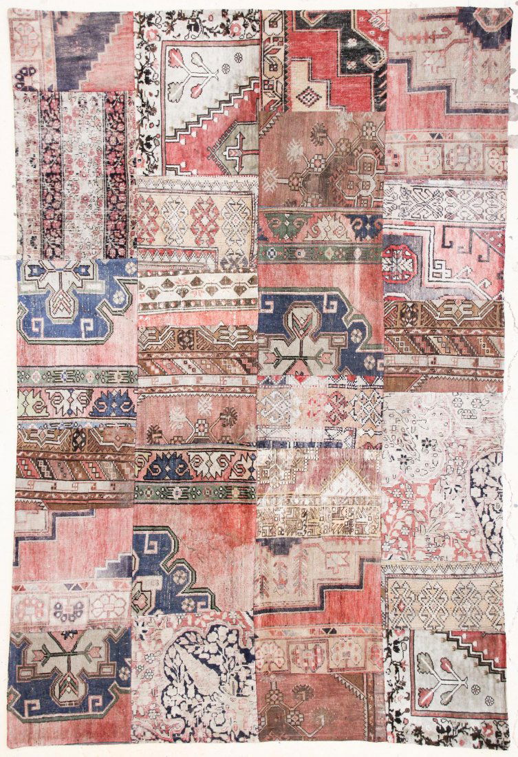 Modernist Patchwork Rug: 6'5" x 9'6" (196 x 290 cm): Modernist Patchwork Rug, Turkey, composed of vintage and antique Turkish rugs. Size: 6'5" x 9'6" (196 x 290 cm).