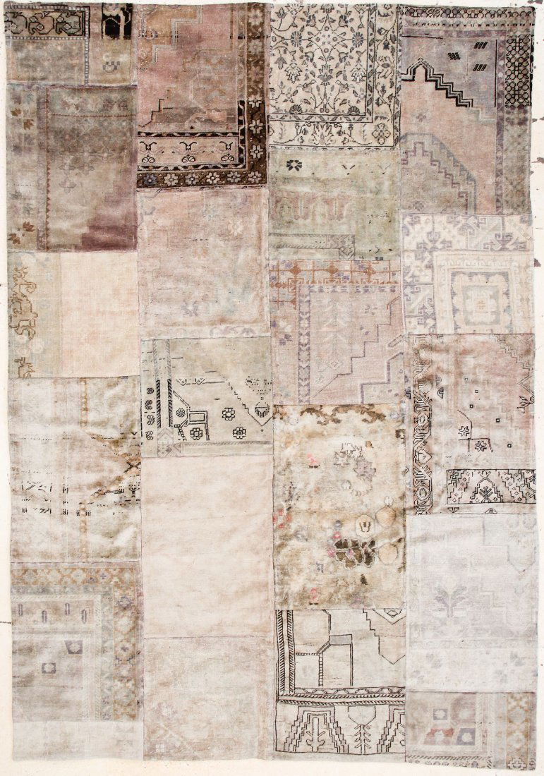 Modernist Patchwork Rug: 7'9" x 11'2" (236 x 340 cm): Modernist Patchwork Rug, Turkey, composed of vintage and antique Turkish rugs. Size: 7'9" x 11'2" (236 x 340 cm).