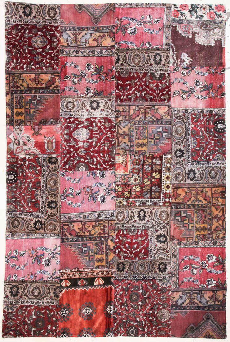 Modernist Patchwork Rug:7'8" x 11'9" (234 x 358 cm): Modernist Patchwork Rug, Turkey, composed of vintage and antique Turkish rugs. Size: 7'8" x 11'9" (234 x 358 cm).
