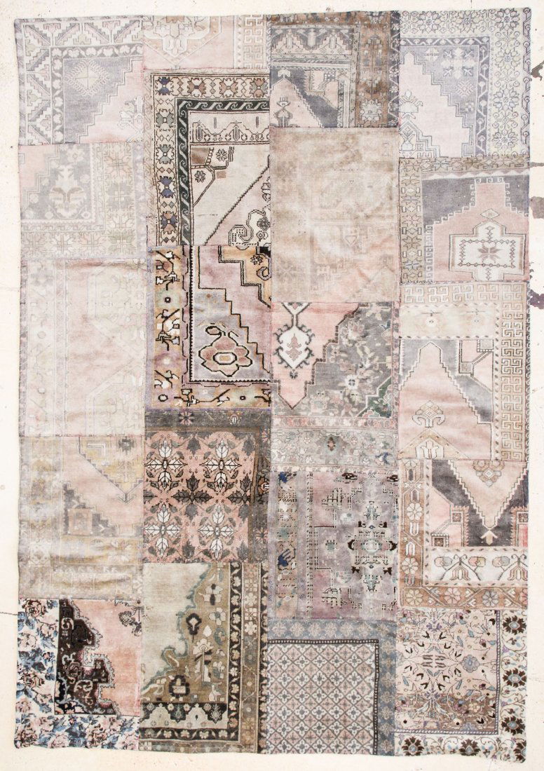 Modernist Patchwork Rug: 7'9" x 11'2" (236 x 340 cm): Modernist Patchwork Rug, Turkey, composed of vintage and antique Turkish rugs. Size: 7'9" x 11'2" (236 x 340 cm).