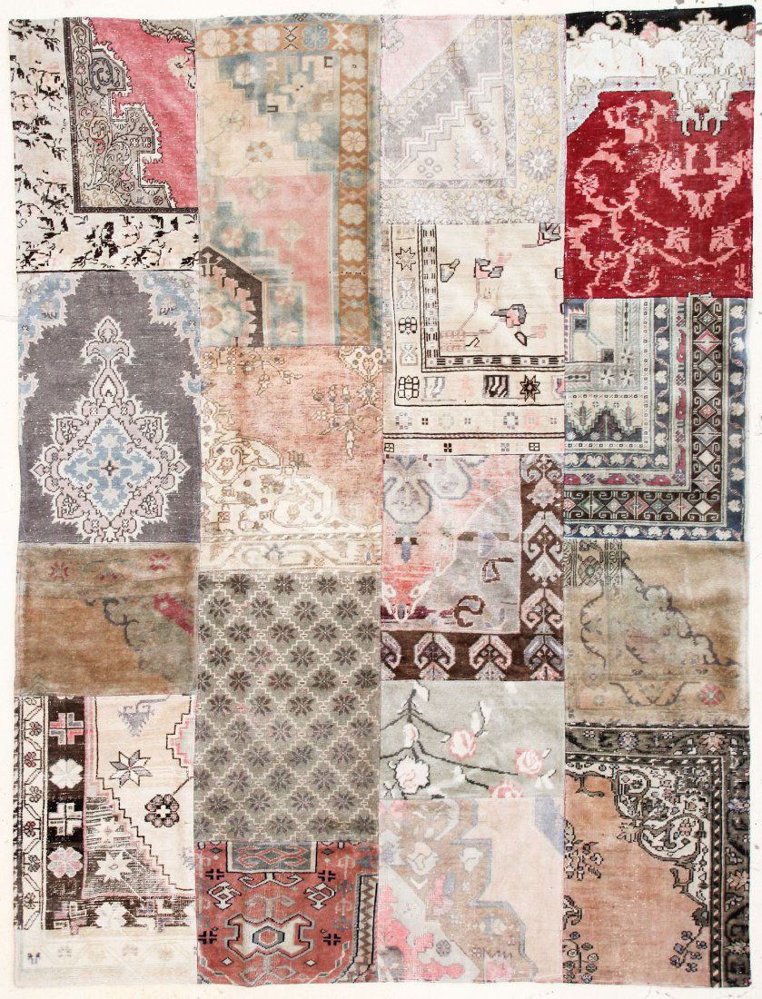 Modernist Patchwork Rug: 7'9" x 10'3" (236 x 312 cm): Modernist Patchwork Rug, Turkey, composed of vintage and antique Turkish rugs. Size: 7'9" x 10'3" (236 x 312 cm).