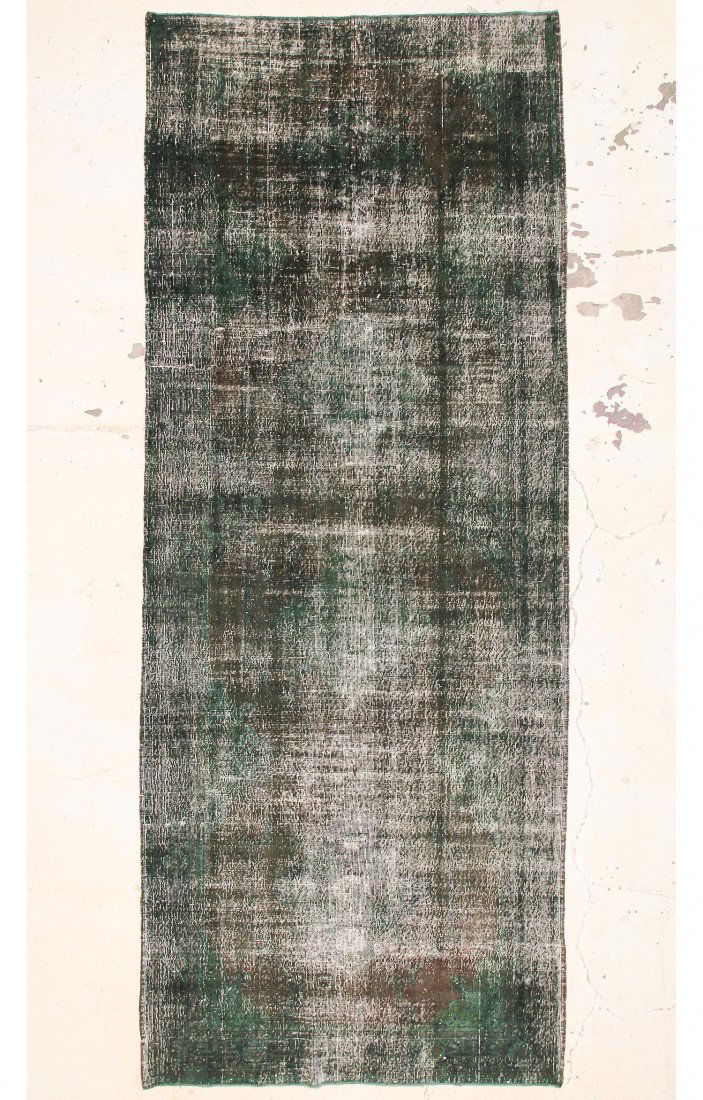 Modernist Color Field Rug: 5'1" x 12'11" (155 x 394 cm): Modernist Color Field Rug, overdyed antique Turkish rug. Size: 5'1" x 12'11" (155 x 394 cm).