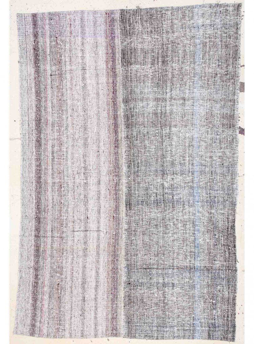 Modernist Rug: 6'10" x 10'6" (208 x 320 cm): Modernist Rug, Turkey, composed of recycled vintage and antique kilims; applied backing. Size: 6'10" x 10'6" (208 x 320 cm).