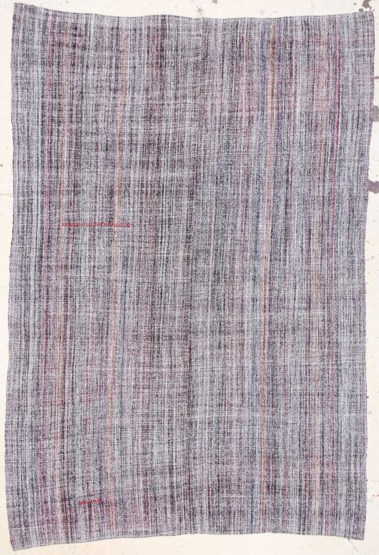 Modernist Rug: 6'11" x 10'1" (210 x 307 cm): Modernist Rug, Turkey, composed of recycled vintage and antique kilims; applied backing. Size: 6'11" x 10'1" (210 x 307 cm).