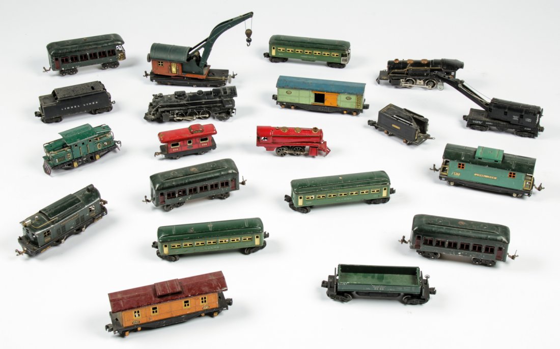 Collection of Early Scale Model Trains: Collection of Early Scale Model Trains. Standard gauge examples from Lionel and American Flyer.
