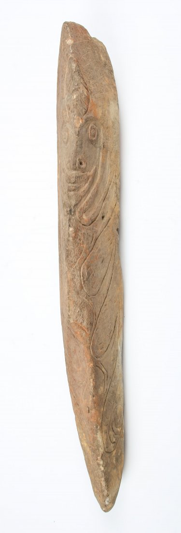 Arawak Carved Stone Totem: Arawak Carved Stone Totem. Size: 28" x 4" x 6" (71 x 10 x 15 cm).