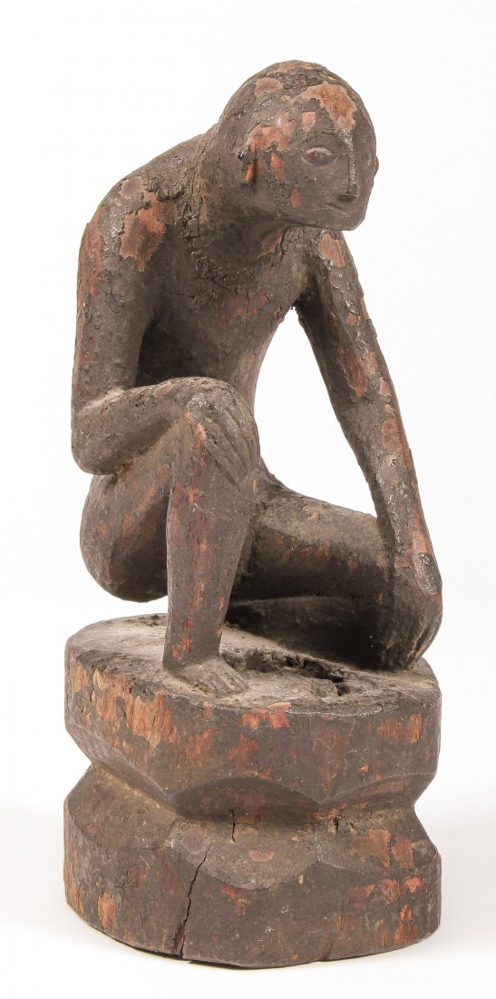 Encrusted Indonesian Hunger Figure: Encrusted Indonesian Hunger Figure. Size: 9" x 4" x 5" (23 x 10 x 13 cm).