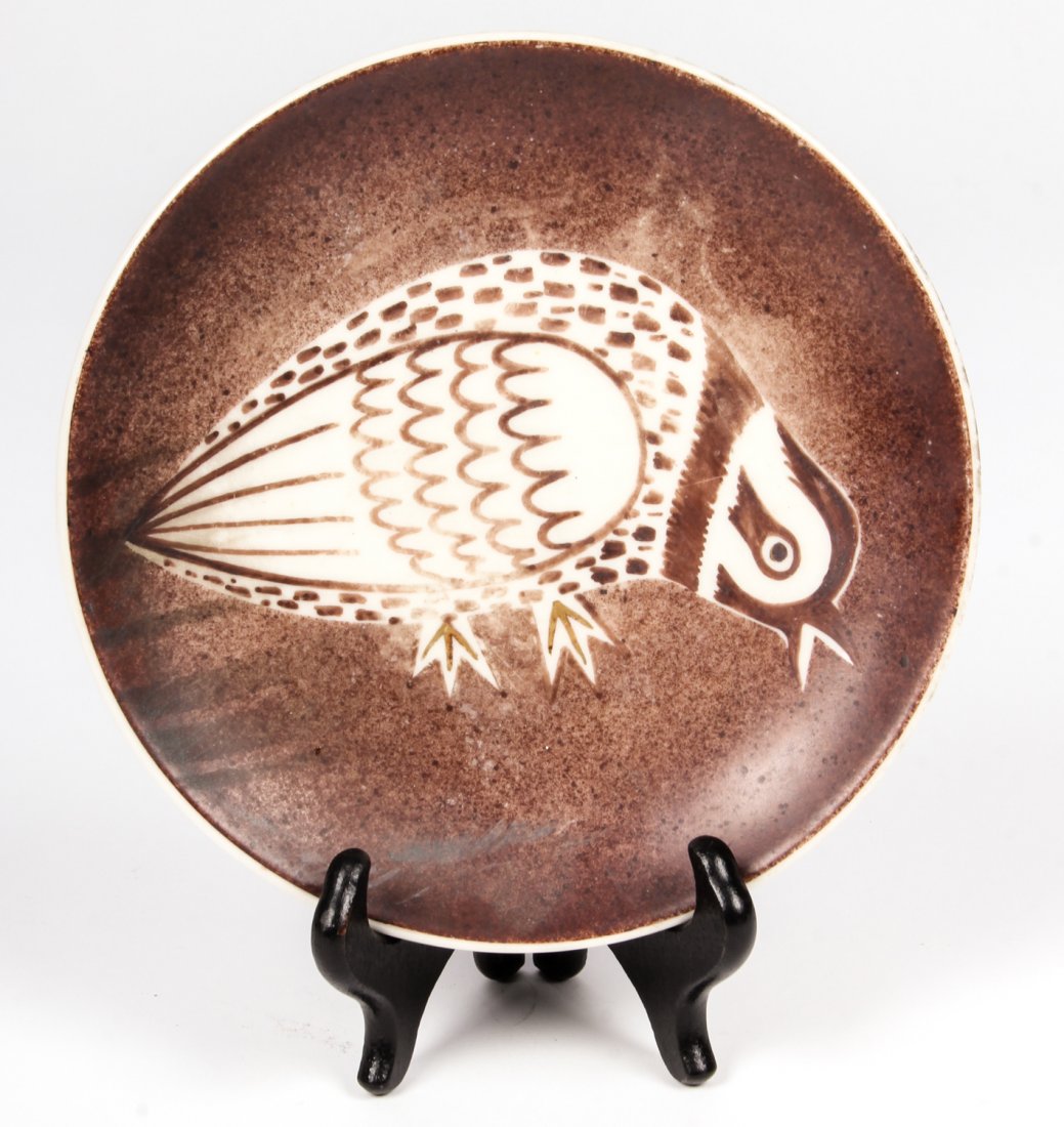 Waylande Gregory Partridge Plate: Waylande Gregory Partridge Plate. Size: 8" (20 cm). Provenance: Estate of Eileen Ford, Tewksbury, New Jersey.