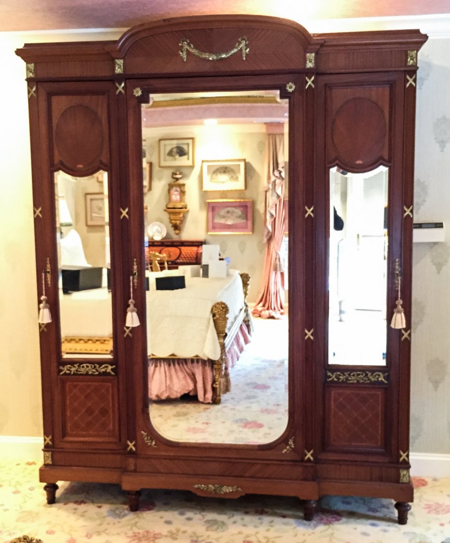 Belle Epoque Ormolu Mounted Tripartite Armoire: Belle Epoque Ormolu Mounted Tripartite Armoire. Size: 92.5" x 71" x 23" (235 x 181 x 58 cm).