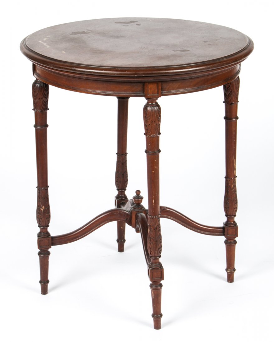 Directoire Style Occasional Table: Directoire Style Occasional Table. Size: 30.25" x 26" x 26" (77 x 66 x 66 cm). Provenance: Estate of Eileen Ford, Tewksbury, New Jersey.
