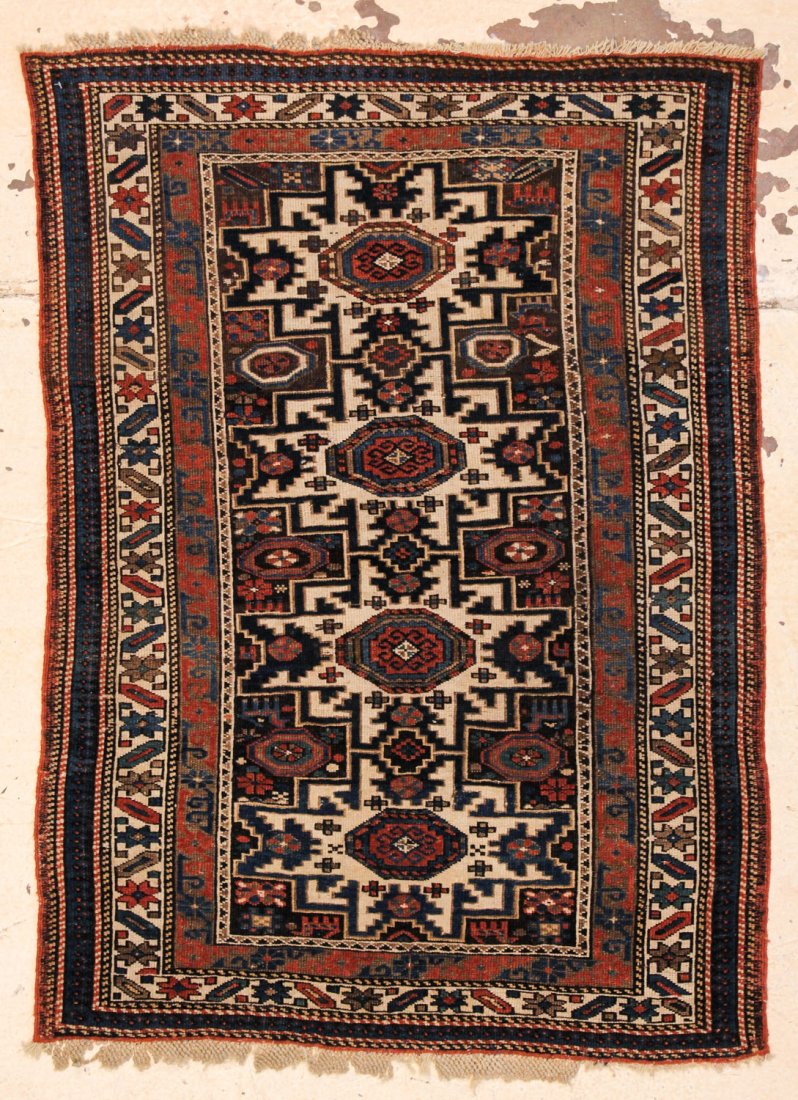 Antique Shirvan Lesghi Rug: 3'2" x 4'4" (97 x 132 cm): Antique Shirvan Lesghi Rug: 3'2" x 4'4" (97 x 132 cm), Caucasus, circa 1900.